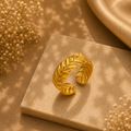 Bred Hverakær Cuff Ring i Guld