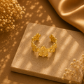 Blomsterkrans Åben Ring i Guld