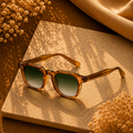 Lavénci Solbriller – Amber Stel & Grøn Gradient Glas