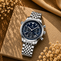 Poedagar Chronograph Herreur – Sølv/Blå