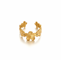Blomsterkrans Åben Ring i Guld