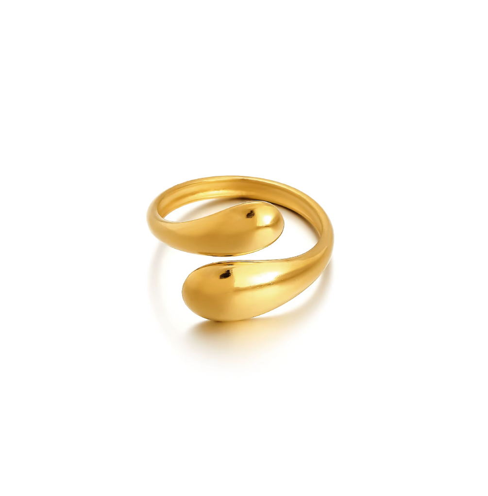 Dobbelt Dråbe Wrap Ring i Guld