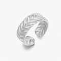Bred Hverakær Cuff Ring i Sølv